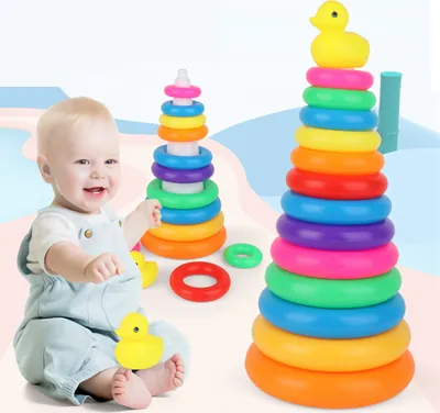 Produktbild von Baby Spielzeug Ente Stapelring Spielzeug Kinder Toss Stapeln Spielzeug für frühes Lernen