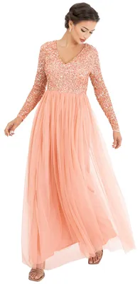Produktbild von Maya Deluxe Damen Womens Ladies Dress Sleeve for Wedding Guest V Neck High Empir