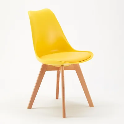 Immagine prodotto di Sedia imbottita Sedia da cucina Sedia da bistrot Sedia da pranzo Scandinavo Calice nordico - Giallo