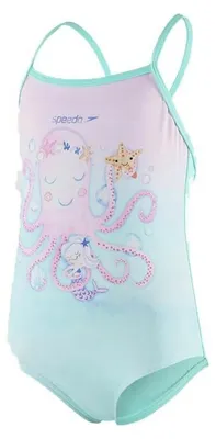 Image de Maillot de bain Speedo Endurance Digital Thinstrap pour bébés, couleur menthe/rose, 2 ans