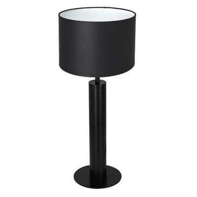 Image de Lampe de table avec abat-jour, noir mat et blanc, 1xE27x15W, métal, dimensions : 58x25x25 cm, IP20, Luminex
