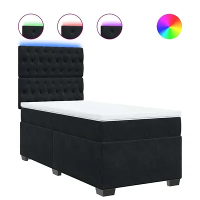 Produktbild von Boxspringbett mit Matratze Schwarz 80x200 cm Samt