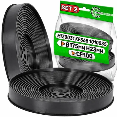 2 Aktivkohlefilter für Dunstabzugshaube, Ø 175 mm, CF100
