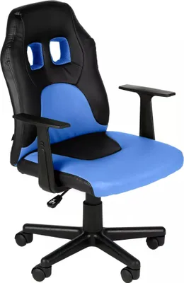 Produktbild von In And OutdoorMatch Bürostuhl Kinder Vernie - Kunstleder - Blau - Auf Rollen - Ergonomischer Bürostuhl - Für Kinder - Gamingstuhl - Höhenverstellbar