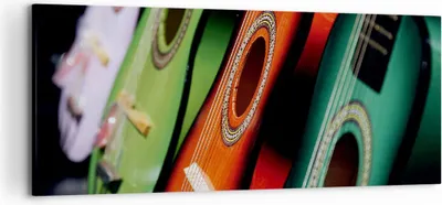 Produktbild von Bild auf Leinwand - Leinwandbild - Gitarre Musik Instrument - 120x50cm - Wand Bild - Wanddeko - Leinwanddruck - Bilder - Kunstdruck - Wanddekoration - Leinwand bilder - Wandkunst - AB120x50-2113