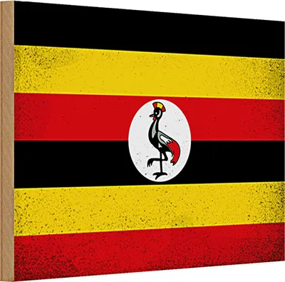 Produktbild von Holzschild Flagge Uganda 30x20cm Flag of Uganda Vintage