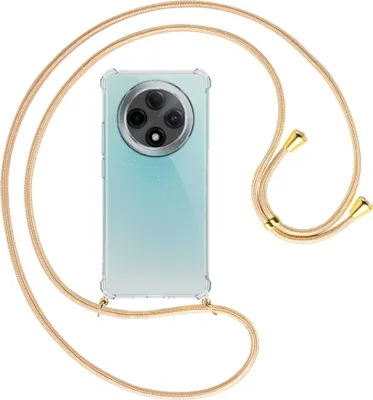 Produktbild von Handykette Backcover-Schutzhülle mit Band (Metall goldfarben) für OPPO A3 PRO 5G - Goldkordel