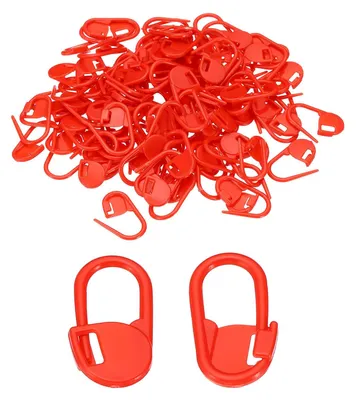 Häkelmarkierungen, 100 Stück, Kunststoff, 20 x 10 mm, rot