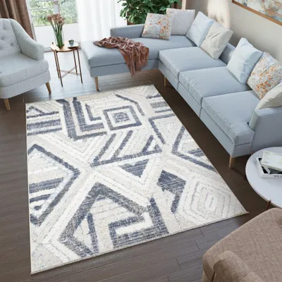 Produktbild von Tapiso Teppich RIVIOLI Modern Design Beige Grau Creme Wohnzimmer 200 x 305 cm