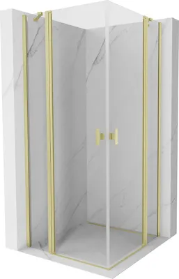 Zdjęcie produktu dla Mexen Mist Duo kabina prysznicowa uchylna 120 x 120 cm, transparent, złota szczotkowana - 8A4-120-120-55-00