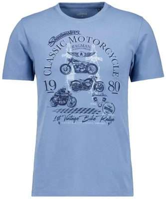 Ragman T-Shirt mit Frontprint 3006182 in blau