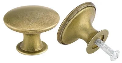Produktbild von 6 schicke Vintage-Schrankknöpfe aus antikem Messing, 30 mm