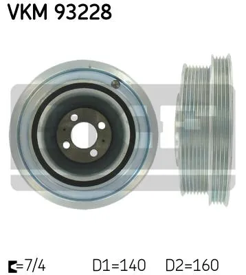 Produktbild von SKF VKM 93228 Riemenscheibe Kurbelwelle für FIAT Ducato Kastenwagen (250, 290) 4-Rippen 7-Rippen