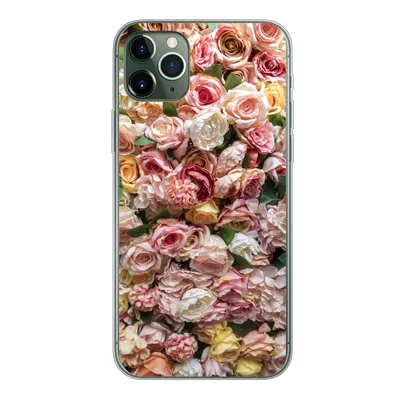 Produktbild von MuchoWow® Handyhülle Schutzhülle Hülle für iPhone 11 Pro Max Rosen - Farben - Wand Silikon Softcase Handy Hülle - Schutz