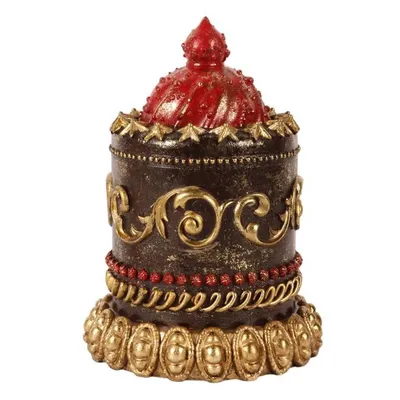 Image de Gâteau factice décoratif marron de 23 cm – Gâteau en résine pour présentation avec des détails dorés