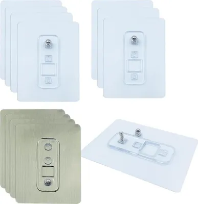 Produktbild von WYAN 12 Stück Klebe Schrauben,Hohe Belastung Transparenter Wasserdicht Wandhaken,Stanzfreier Schraubenhaken (8 transparent + 4 grau)