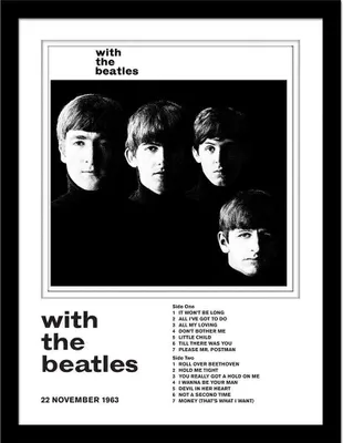 Immagine prodotto di The Beatles - Stampa incorniciata "With The Beatles" PM10363 (40 cm x 30 cm) (Bianco/Nero)