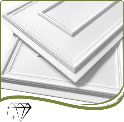 Produktbild von 3D Wandpaneele Weiß 40 Stück / 20 m² | Deckenpaneele aus Polystyrol | 100 × 50 cm | Geometrische Dekorplatten | Verdico