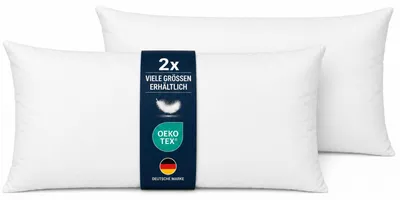Image de Coussin de qualité supérieure, garnissage en plumes, lot de 2, dimensions 40x80 cm