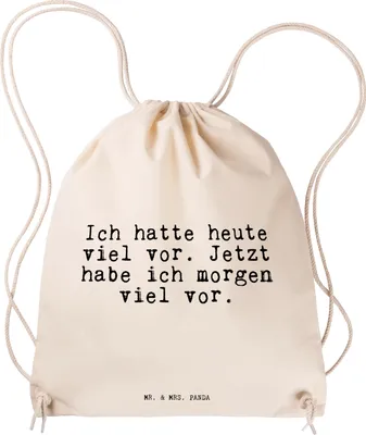 Produktbild von Mr. & Mrs. Panda Beutel Ich hatte heute viel... - Transparent - Geschenk, sporttasche klein, Spruch, Entspannung, Männer, Sprüche Weisheiten Zitate Lustig Weisheit Worte