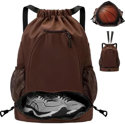 Produktbild von Unyqoos® vielseitige und wasserdichte Sporttasche mit Kordelzug, Tennis-Rucksack und Schuhfach für Sport und Reisen