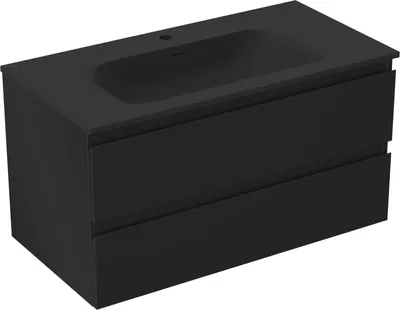 Immagine prodotto di Mexen Orio mobile bagno 90 cm con lavabo Vela, 2 cassetti, nero opaco - 91A10-09047-2-BFF71-W23M71