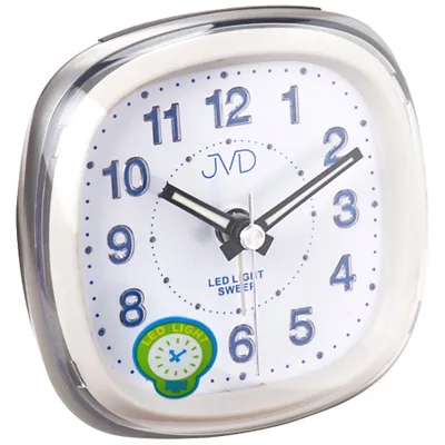 Produktbild von JVD SRP813.3 Wecker Quarz analog silbern leise ohne Ticken mit Licht Snoo
