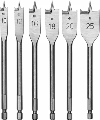Immagine prodotto di Set di punte Workpro da 10, 12, 16, 18, 20, 25 mm Acciaio al carbonio per legno 6 pezzi