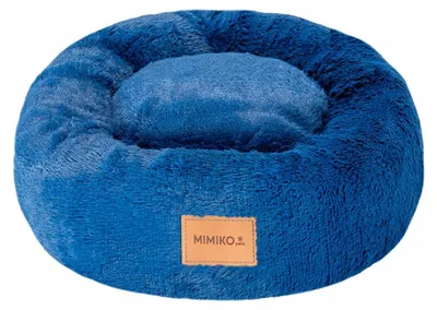 Produktbild von Mimiko Pets Shaggy rundes Hundebett 45cm blau
