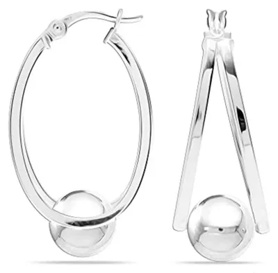 Imagen del producto de Aretes tipo creoles dobles para mujer, fabricados en plata de ley 925, modelo BIPE039