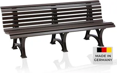 Imagen del producto de Banco Borkum – Banco de jardín para jardín, balcón, terraza, banco para parques, color marrón, para 4 personas, fabricado en Alemania