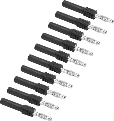 Zdjęcie produktu dla Garosa wtyk bananowy, 10 szt. J.20025 wtyk bananowy 4 mm męski do 2 mm żeński adapter wtyk bananowy multimetru dla przemysłu, grzejników (czarny)