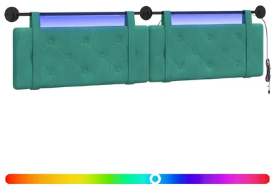 Produktbild von Hängendes Kopfteil Mit LED Licht Türkis Samt