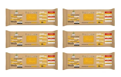 Produktbild von Sleepy Easy Clean  Oberflächen und Boden Reinigungstücher 2 in 1 (Gelb) mit Nelke & Zimt - 6 Packung x 50 Tücher