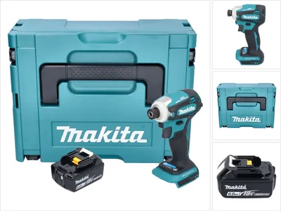 Obrázok produktu pre Akumulátorový rázový uťahovák Makita DTD 172 G1J 18 V 180 Nm 1/4" bez kefiek + 1x akumulátor 6,0 Ah + Makpac - bez nabíjačky