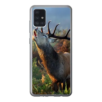 Produktbild von MuchoWow® Handyhülle Schutzhülle Hülle für Samsung Galaxy A52 5G Hirsche - Wald - Nebel Silikon Softcase Handy Hülle - Umschlag