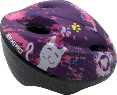 Produktbild von ENERO Kinder Mädchen Helm Fahrrad Inline Skates Sturzhelm Größenverstellbar Schutzhelm - LILA Gr. M