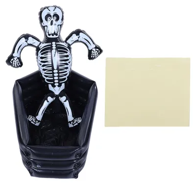 Produktbild von Totenkopf, aufblasbarer Kühler, Skelett für Tischgetränke, wiederverwendbar, Partyzubehör, Foto-Requisite, Dekoration, Schwarz