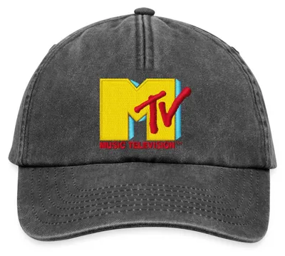 Produktbild von Spreadshirt MTV Logo Als Stick-Design Vintage Cap, One size, Vintage Schwarz