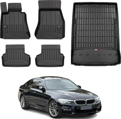 Immagine prodotto di OMAC set tappetini e fodera bagagliaio per BMW Serie 5 G30 2017-2024 gomma nera 5x