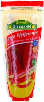 Produktbild von Feinkost Dittmann Rote Pfefferonen Mazedonische Art 250g