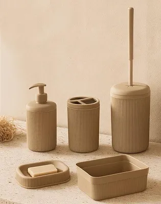Immagine prodotto di Set accessori bagno tortora 5pz Colorado