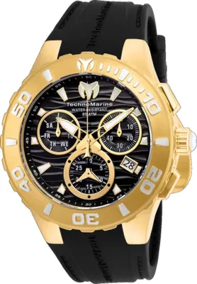 Produktbild von TechnoMarine Cruise TM-115076 Herrenarmbanduhr - Quarzwerk - Edelstahl mit schwarzem Zifferblatt - 44 mm