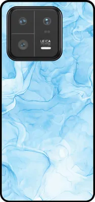 Produktbild von Smartphonica Handytasche Passend für Xiaomi 13 Pro mit Marmordruck - TPU Rückendeckung Fall Marmor Design - Hellblau