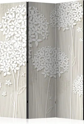 Produktbild von 3-teiliger Doppelseitiger Vlies Paravent - Paper Dandelions 135x172 cm Blumen b-B-0278-z-b