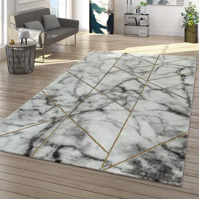 Produktbild von TT Home Wohnzimmer Teppich Kurzflor Wohnzimmerteppich 3D Optik Modern Marmor Design Größe 160x230 cm
