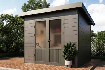 Produktbild von Wolff Finnhaus WPC Gartenhaus WPC-Style B - 28 mm Ohne Boden
