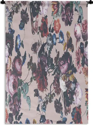 Produktbild von MuchoWow® Wandteppich Wandbehang Blumen - Farben - Pastell 90x135 cm Tapisserie Dekoration Wandtuch - Baumwolle - Wandskulptur