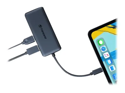 Obrázek produktu pro Transcend Rozbočovač 6 v 1 USB typu C HUB5C - Rozbočovač - 2 x USB 3.1 Gen 1 + 1 x USB 3.1 Gen 2 + 1 x USB-C (napájení)