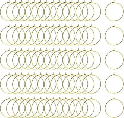 Produktbild von GETRICH – 200 Stück Weinglashalter – Gold – Silber – 25 mm – Glasmarkierungen – Gläser – Legierung – Weingläser – Charms und Ringe für Cocktails
